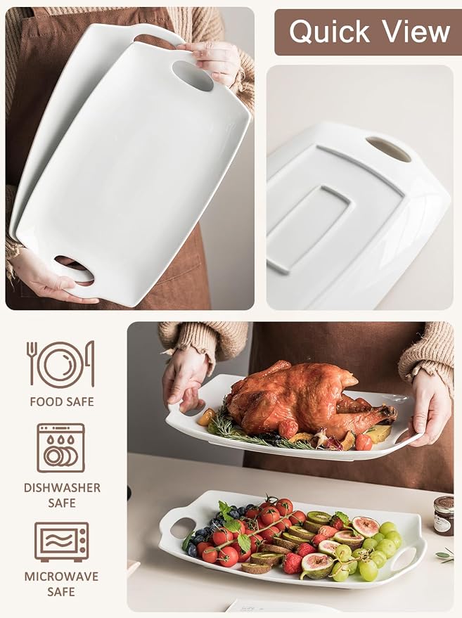 LYEOBOH Turkey Serving Platter for Entertainment, Serving Tray - Image 4