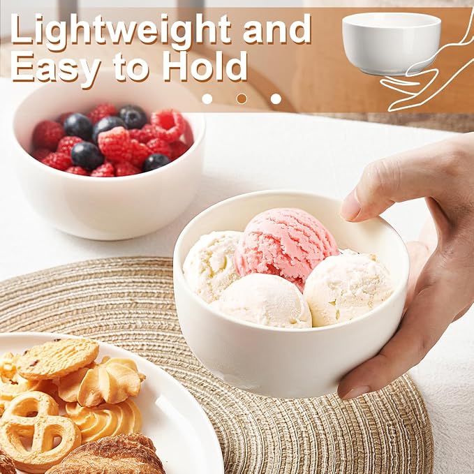 Jassceram 12 oz Ice Cream Bowls, 4.5 Inch, - Image 4