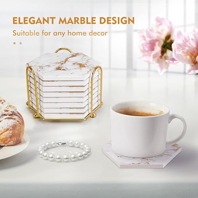 Gold Coasters, Marble Coaster Set - Image 3