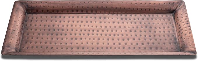 Monarch Abode Decorative Tray – 16-Inch Hand Hammered Antique Copper Metal by MonarchAbode