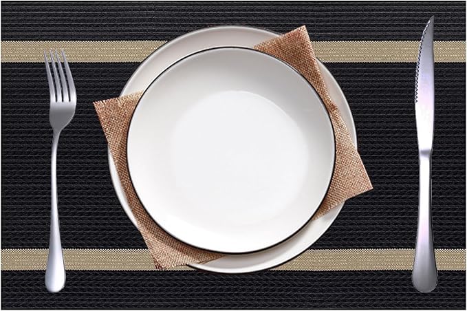 PIGCHCY Luxurious Placemats Set of 4, Non-Slip Placemats Easy to Wipe Clean by PIGCHCY