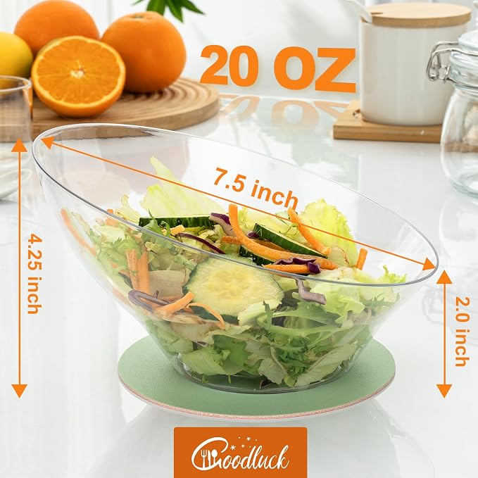 5 Pack Clear Plastic Serving Bowls - Image 3