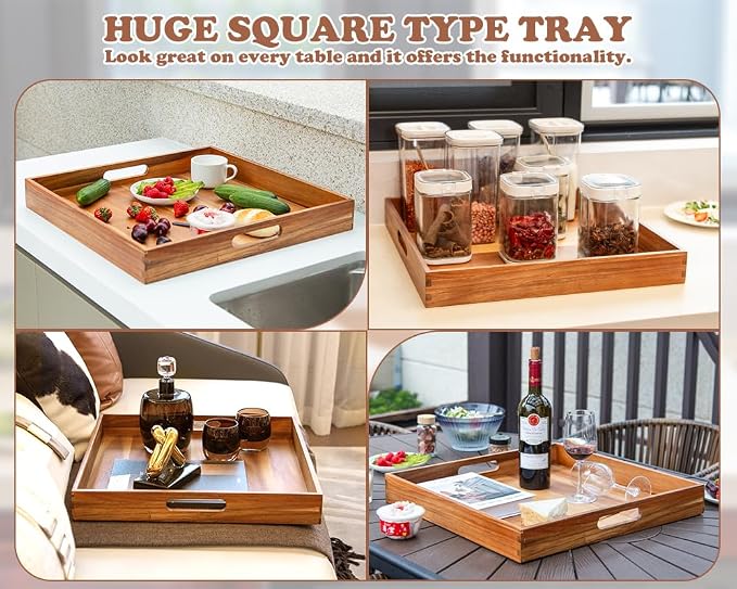 Large Ottoman Tray for Living Room, Appetizers - Image 6