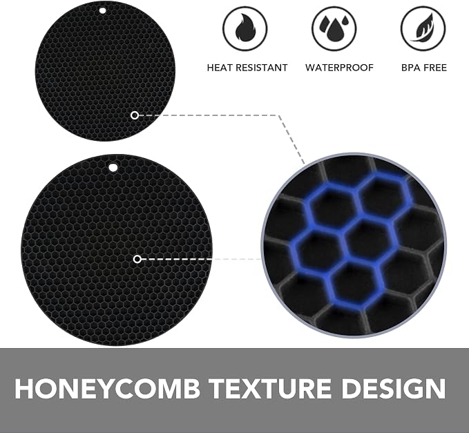 4 Pack Silicone Trivet for Hot Dishes | Heat Resistant Silicone Pot Holders for - Image 2