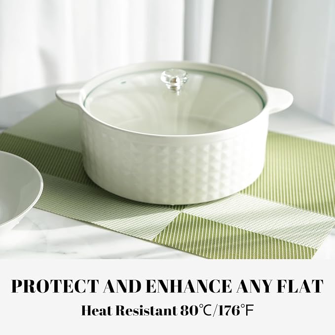 Placemats Set of 4 Vinyl/Plastic Woven Place Mats - Image 4