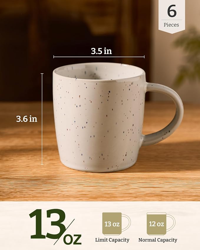famiware Coffee Mugs Set of 6, Meteor 13 oz Ceramic Mug Cup Set - Image 4