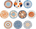 10pcs Coasters for Drinks Abstract Art Absorbent Coasters Set Round Tabletop by Unknown