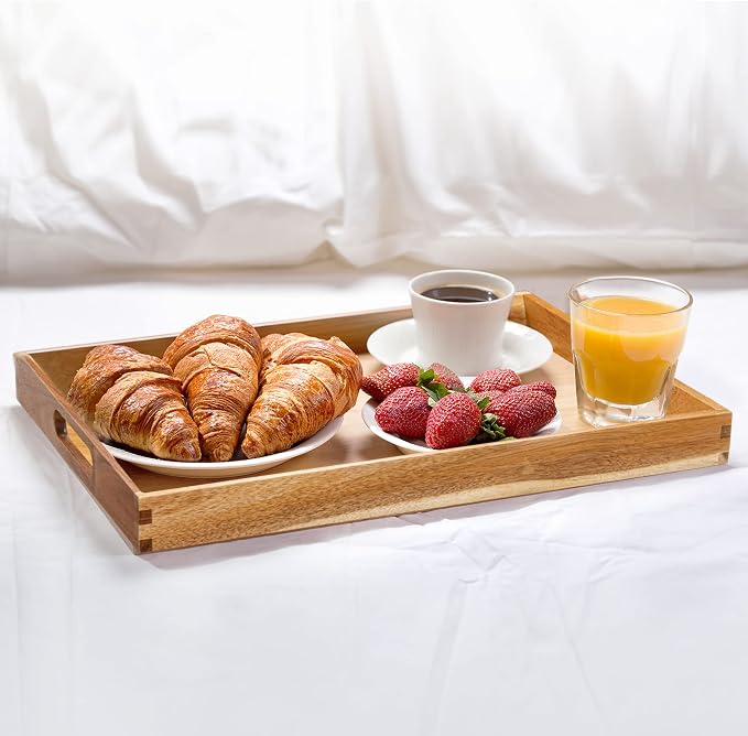 KITEISCAT 17-Inch Acacia Wood Serving Trays - Image 5