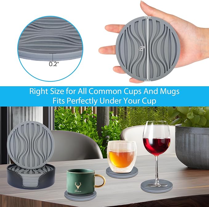 6Pcs Rubber Coasters for Drink - Image 6