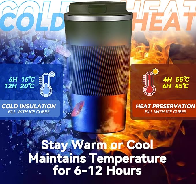 12OZ Travel Coffee Mug Insulated Coffee Cup - Image 6