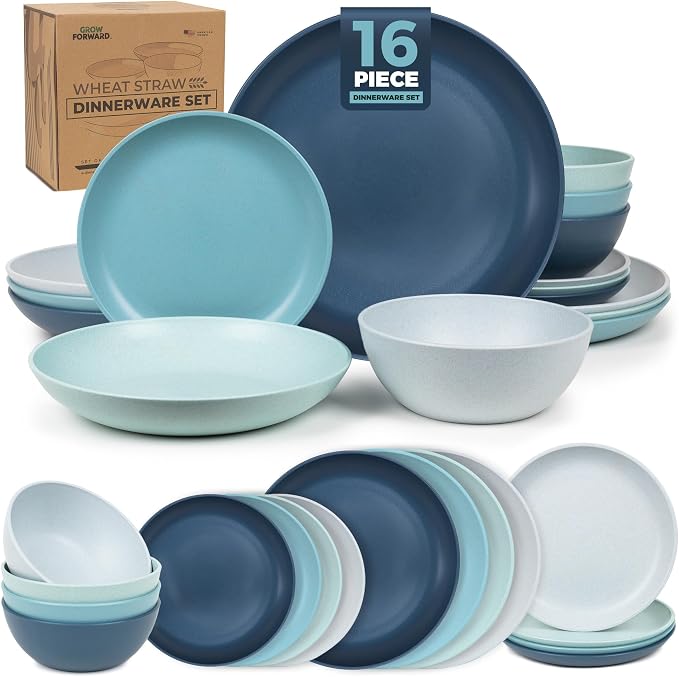 Grow Forward 16-piece Premium Wheat Straw Dinnerware Sets by GrowForward