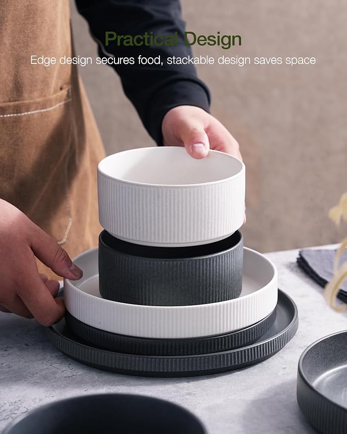 Famiware Star Stoneware Dinnerware Set, Reactive Glaze Plates & Bowls - Image 6