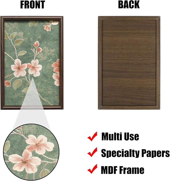 Wooden Valet Tray with Floral Base - Image 3