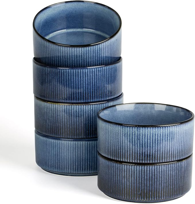 famiware Star Cereal Bowl Set, 23 oz Soup Bowls Set of 6, Nebulas Blue | Double by Famiware