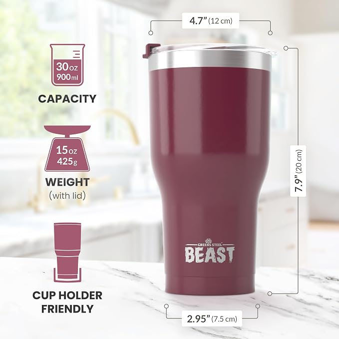 Beast 30 oz Tumbler Stainless Steel Vacuum Insulated Coffee Ice Cup Double Wall - Image 7