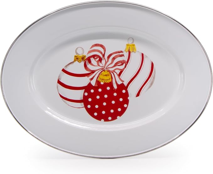 Golden Rabbit Enamelware Oval Platter, 12 x 16in, Ornament | 12 x 16in by GoldenRabbitEnamelware