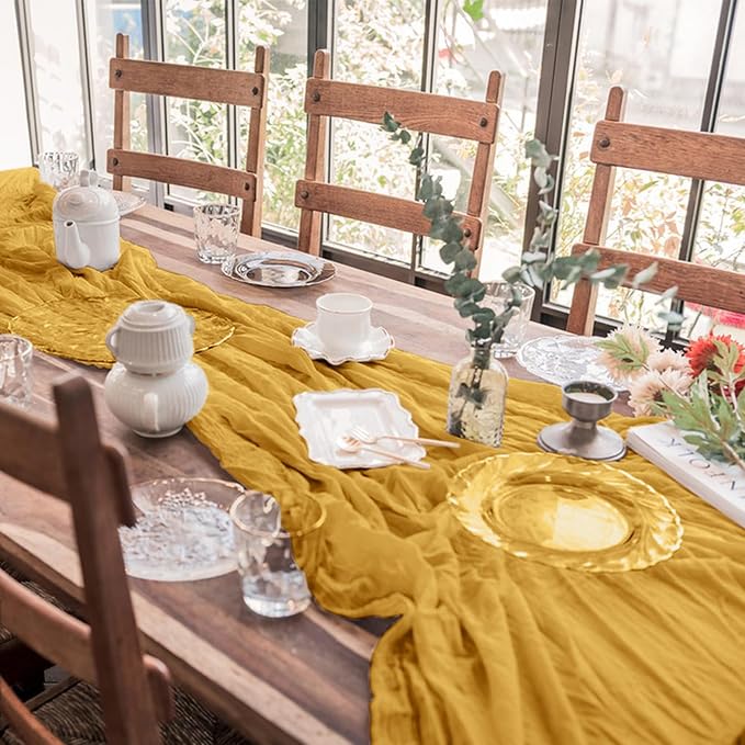 12 Pack Cheesecloth Table Runner, Runner Gauze Boho Wedding Decor Romantic - Image 6