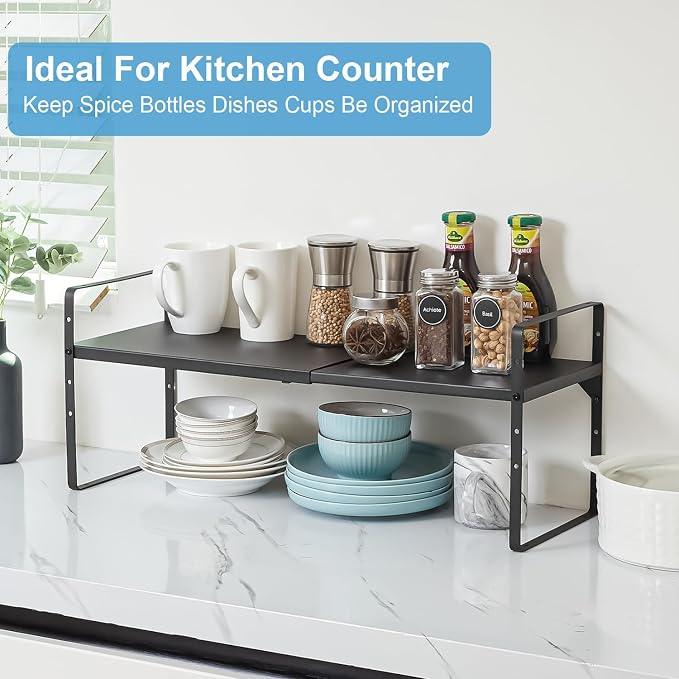15.5 to 25.5 Inch Kitchen Cabinet Shelf Organizers, Adjustable Kitchen Counter - Image 7