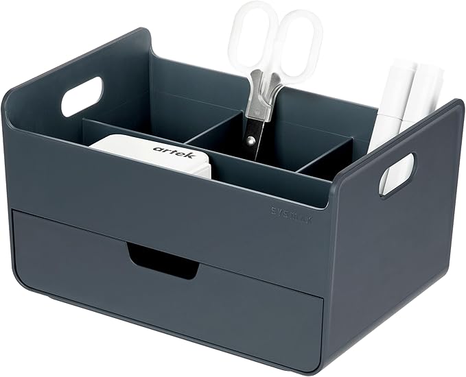 BLUE GINKGO Portable Desk Organizer, Made in Korea | 3 Compartments. Half by BLUEGINKGO