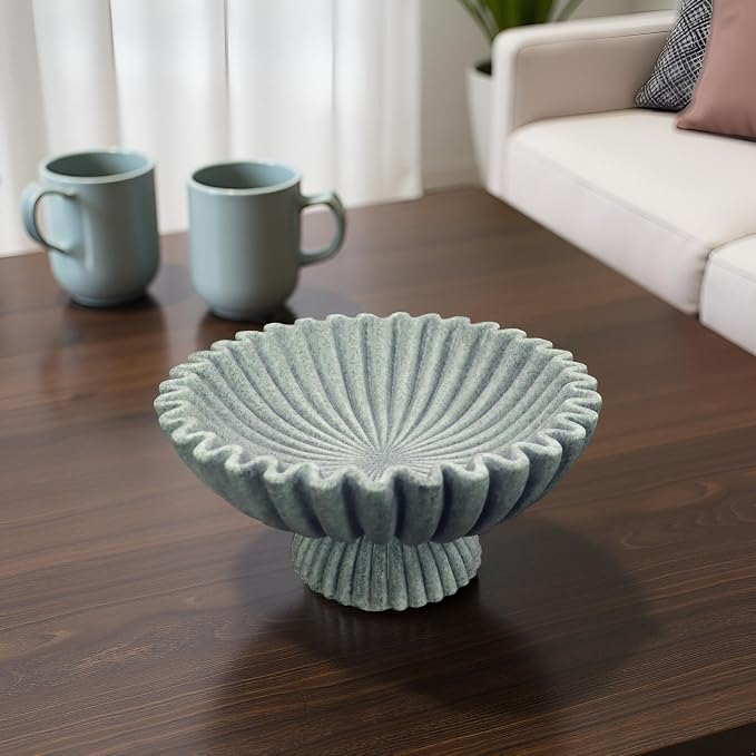 10" Large Decorative Bowl decor, Scalloped Bowls - Image 4