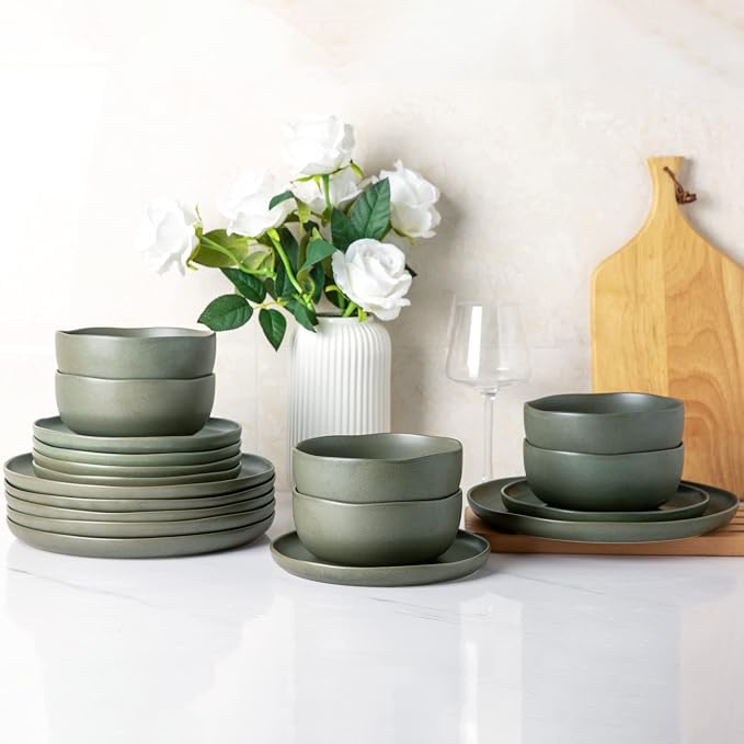 AmorArc Ceramic Dinner Plates Set of 6, 10.25 Inch Stoneware Dishes Set | Wavy - Image 7