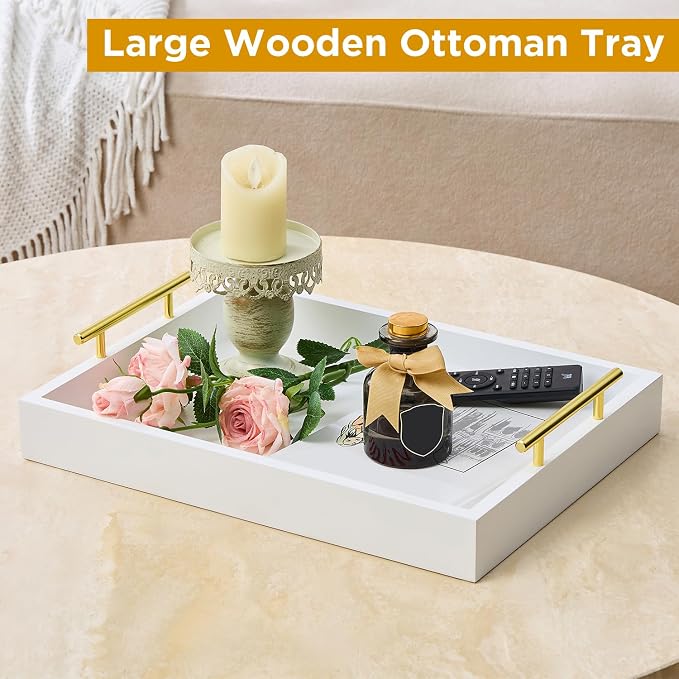 16"x12" Serving Trays with Handles, Ottoman Trays, Living Room, and Outdoors - Image 4