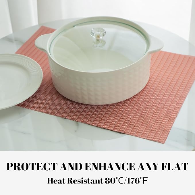 Placemats Set of 12 Vinyl/Plastic Woven Place Mats - Image 5