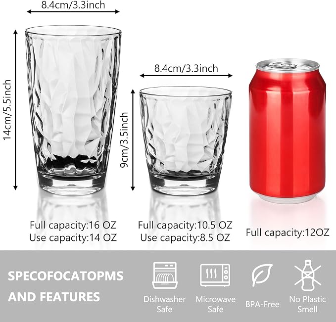 Topsky Reusable Plastic Cups, Shatter Proof Drinking Glasses, Unbreakable - Image 4
