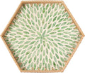 Hexagon Rattan Tray with Mother of Pearl Inlay, Rattan Serving Tray by Tynulox