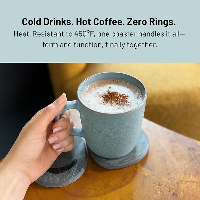 Diatomaceous Earth Coasters Set of 4 | Absorbent Stone Coasters - Image 6