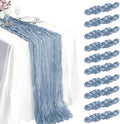 10 Pack Dusty Blue Cheesecloth Table Runner 21 x 120 Inch Boho Gauze Sheer by Unknown