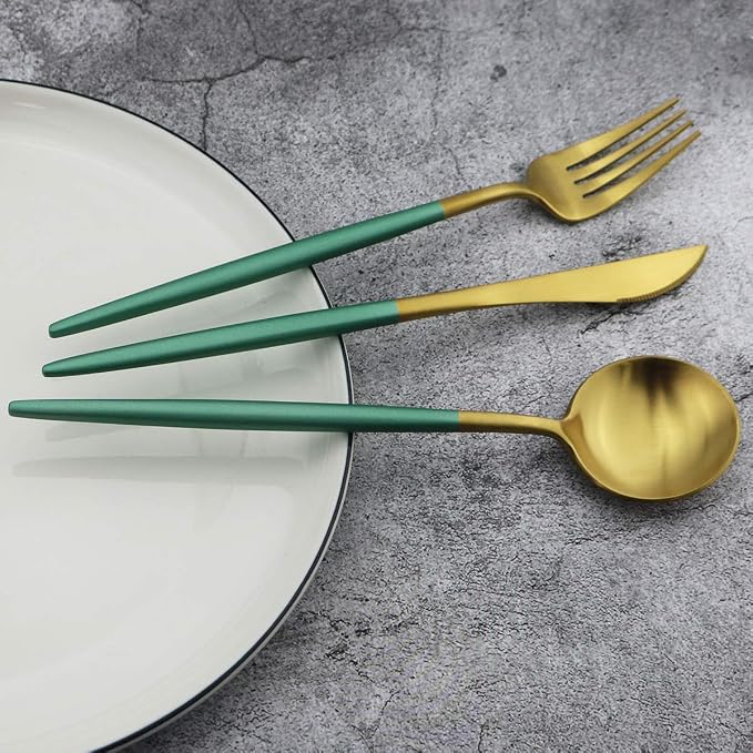 20-Piece 18/10 Stainless Steel Flatware Silverware, Luxury Dinnerware Set - Image 5
