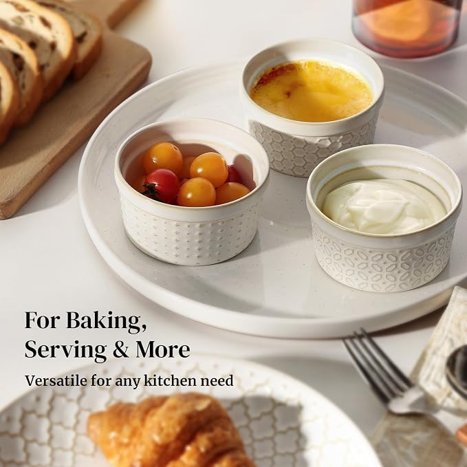 Dowan Ramekins 8 oz Oven Safe for Creme Brulee, Ceramic Small Baking Cups - Image 5