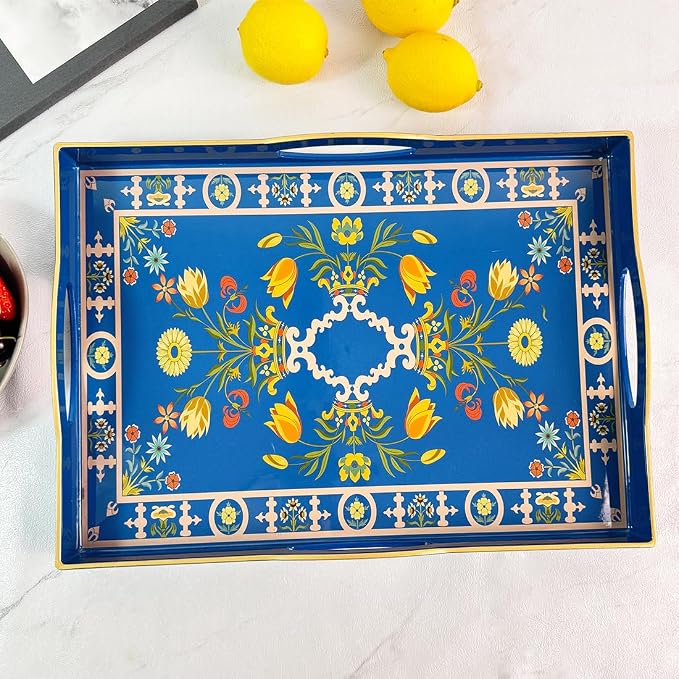 Boho Blue Decorative Tray, Serving Tray - Image 3