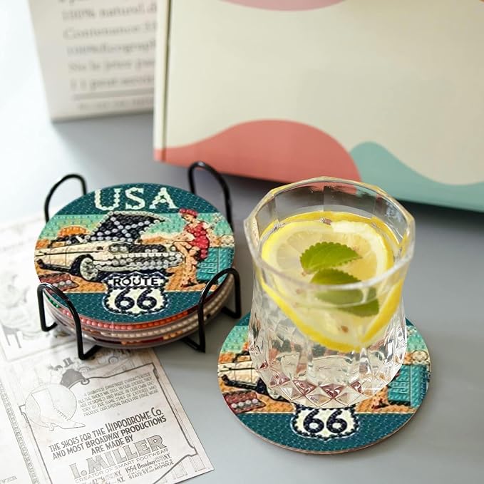 Mrnsiet 8 Pcs Car Diamond Art Coasters Kits - Image 4