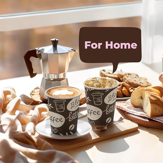 Fit Meal Prep 8 oz Coffee Cups 1000 Count, Leak-Proof Hot Cup, Disposable Paper - Image 5