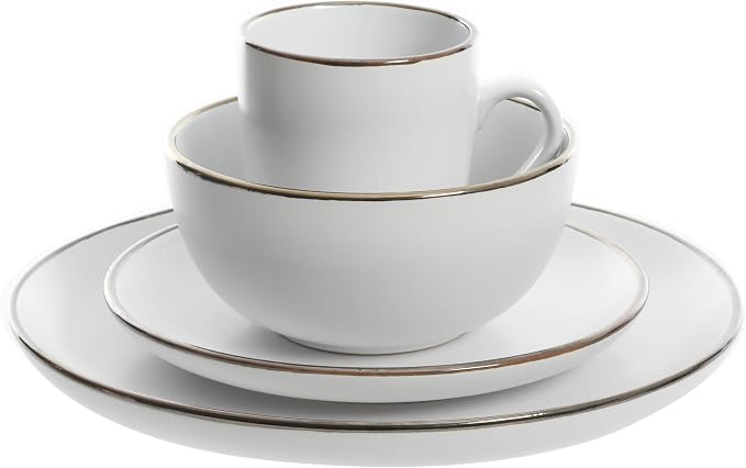 Gibson Home Rockaway Round Stoneware Dinnerware Set, Service - Image 3