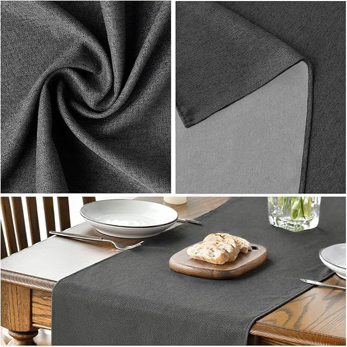 Artoid Mode Grey Table Runner, Seasonal Washable Kitchen Dining Table Decoration - Image 4