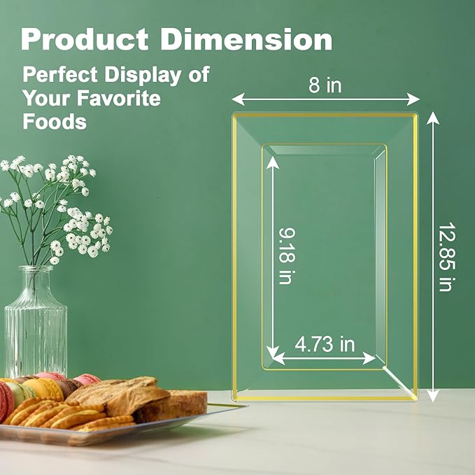 FOCUSLINE 8 PCS Plastic Serving Trays - Image 4