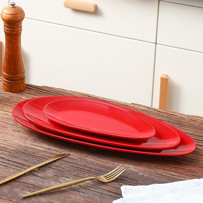 vicrays Large Oval Serving Platters, Stackable Serving Trays Serving Plates - Image 4