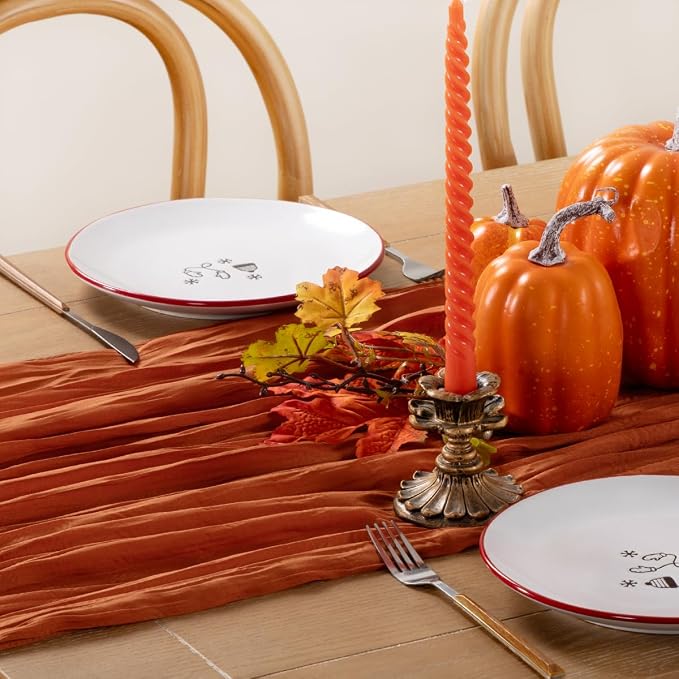 Terracotta Cheesecloth Table Runner 120 Inches 4 Pack Gauze Table Runner | - Image 8