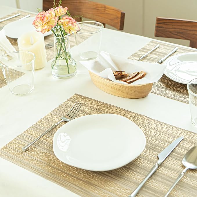 Placemats Set of 8 Vinyl/Plastic Woven Place Mats - Image 7