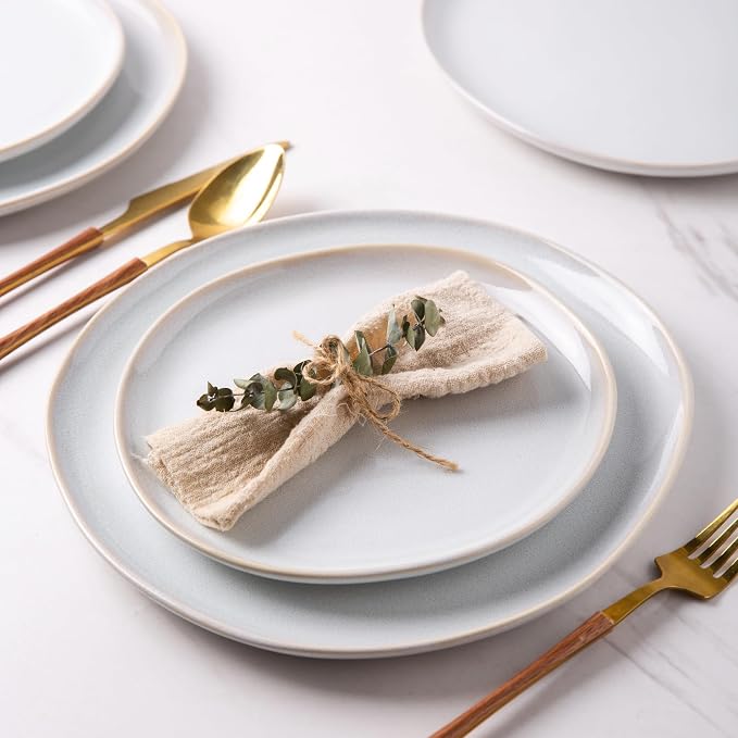 AmorArc Ceramic Plates Set of 6, 8.5 Inch Stoneware Small Dinner Plates Set | - Image 5