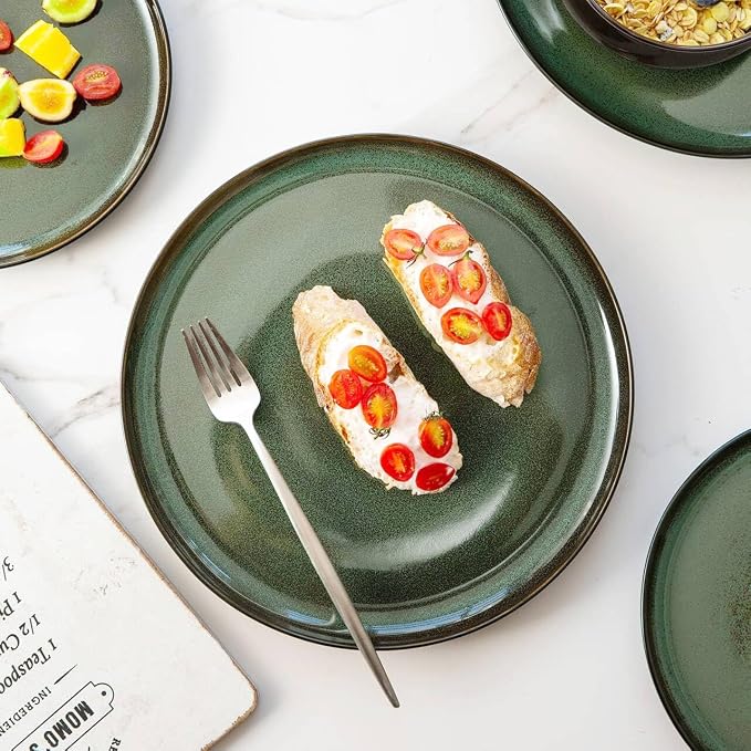 LERATIO Ceramic Plates Set of 6, 8.5 Inch Reactive Glaze Light Weight Porcelain - Image 4