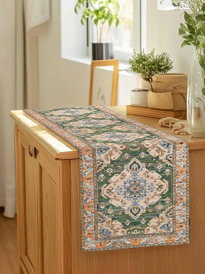 Boho Table Runners 120 Inches Long, Vintage Western Kitchen Dining Tables - Image 7