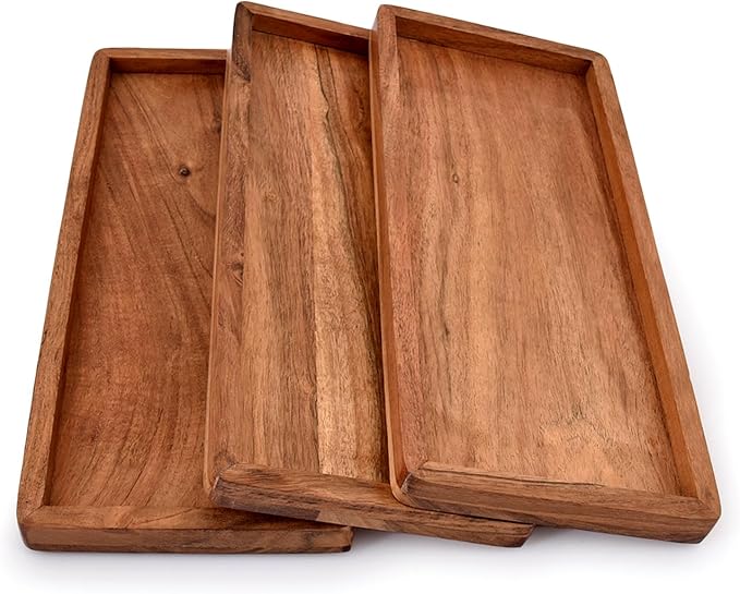 Acacia Wood Rectangular Wooden Platters - Image 3