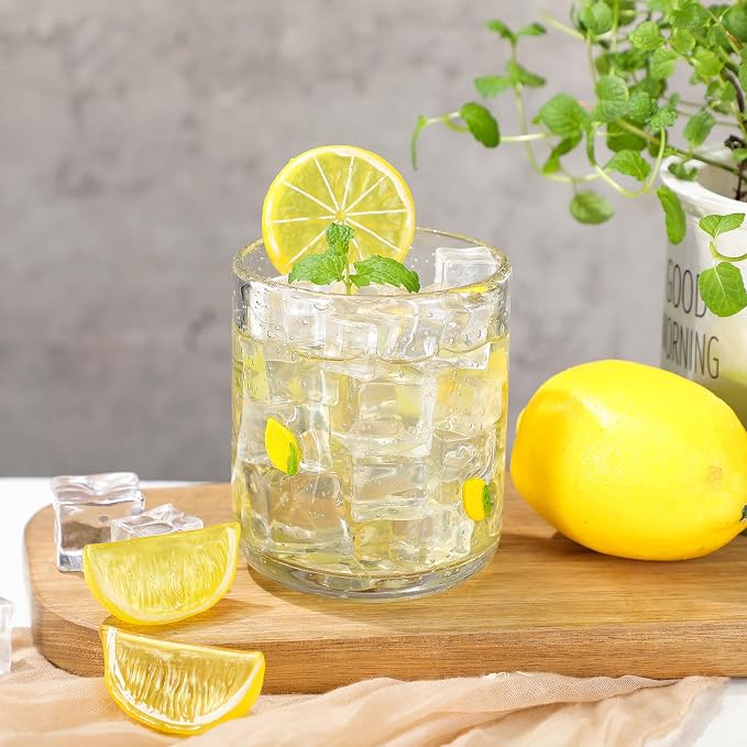 SiliFine 1 Pcs Lemon Icon Juice Glasses - 14oz Yellow Lemon Stemless Wine by SiliFine