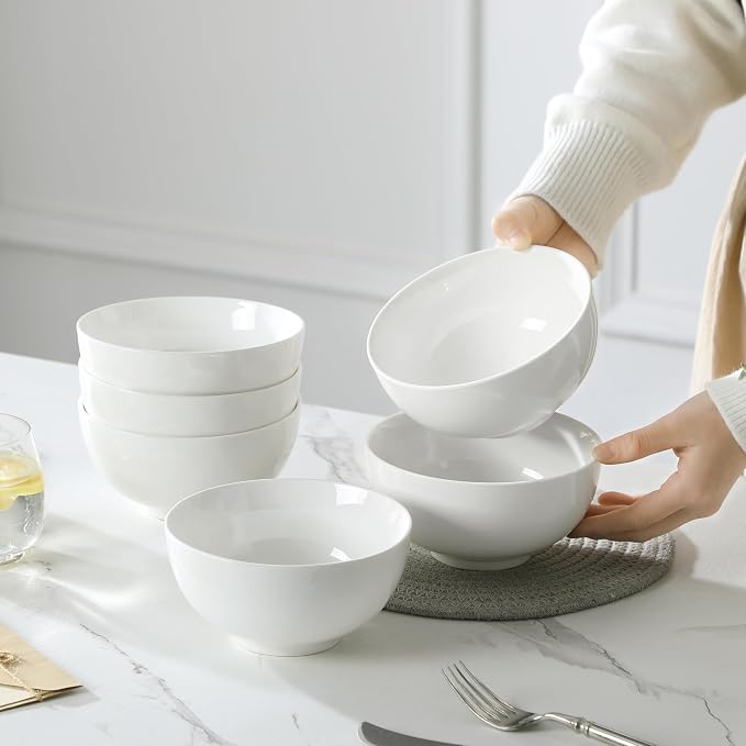 MALACASA 26 oz Porcelain Soup Bowls, Series Regular - Image 7