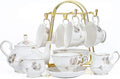 CHENP.HMC Porcelain Ceramic 22-Piece Tea Set, Teapot and Cup Set, 30.7 Ounces by CHENPH