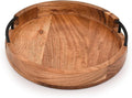 Tray Acacia Wood Round Serving Tray by Unknown